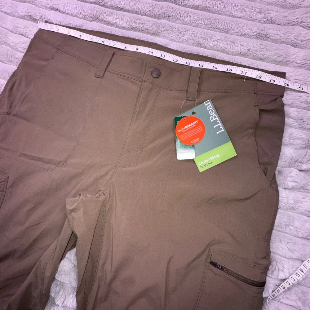 L.L.Bean Cresta Hiking Pants Mens‎ 38x29 Stretch Dark Cinder Tan Utility UPF 50+